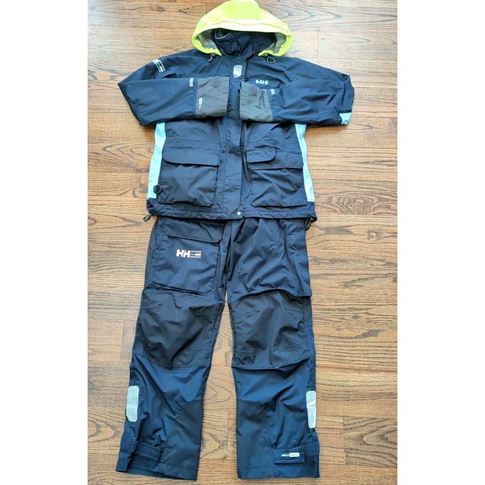 Helly Hansen Navy Blue Sailing Jacket & Bib Set Women L Offshore Helly Tech Prot
